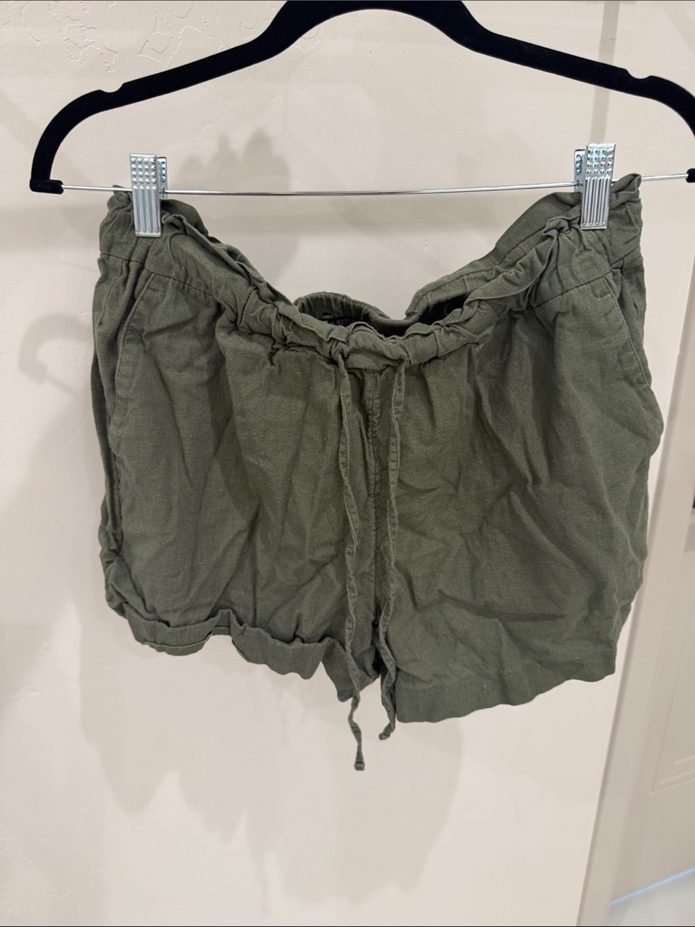 Banana Republic Olive Drawstring Cargo Shorts